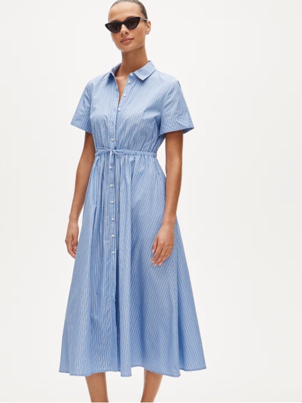 J crew Cerise shirt-dress in striped cotton poplin